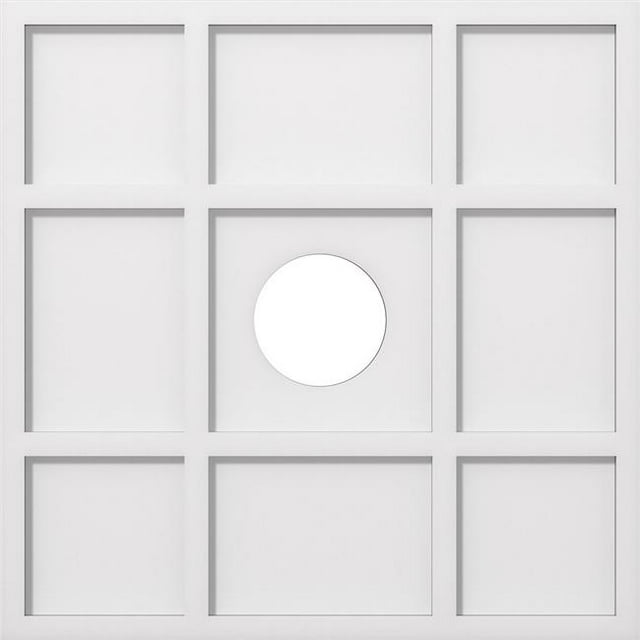 Ekena Millwork CMP24RK-05000 24 in. OD x 5 in. ID Square Rubik Architectural Grade PVC Contemporary Ceiling Medallion