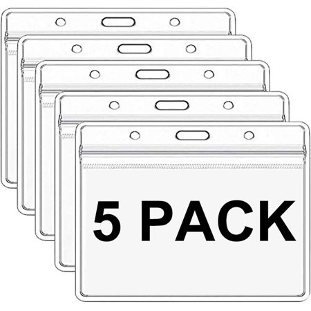 5 Pack Clear Vaccination Card Protector 4x3" Vaccine Record Holder Badge Sleeve
