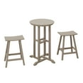 thumbnail image 7 of Costaelm Paradise Counter Height Bar Stools Outdoor Bistro Patio Bar Table Set, Weathered Wood, 7 of 7