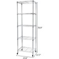 thumbnail image 2 of Knocbel 5-Tier Heavy-duty Steel Wire Shelving Metal Storage Shelf with Wheels, Long-term Use NSF-Certified Materials, Perfect for Garage Kitchen Pantry, 23.62"W x 17.72"D x 70.87"H Silver, 2 of 8