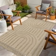 thumbnail image 2 of SUNDEREY Modern Rainbow Area Rug,3'x5' Washable Bedroom Rugs,Boho Woven Floor Carpet With Tassel, Modern Farmhouse Tufted Rug For Living Dining Room Kitchen Entryway Bathroom,Khaki, 2 of 7