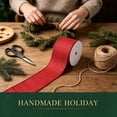 thumbnail image 6 of Red Wired Christmas Ribbon,Christmas Decorations,2.48 Inch x 10 Yards Velvet Burlap Wired Edge Ribbon for Christmas Tree Wreath Bow Making Wrapping Holiday Home Decor, 6 of 7