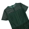 thumbnail image 6 of Jinhomg Vintage Cocktail Dresses for Women 1950S Mesh Patchwork Midi Dress Flowy Swing Short Sleeve A-Line Pleated Dresses 50S Party Prom Dress Army Green M, 6 of 9