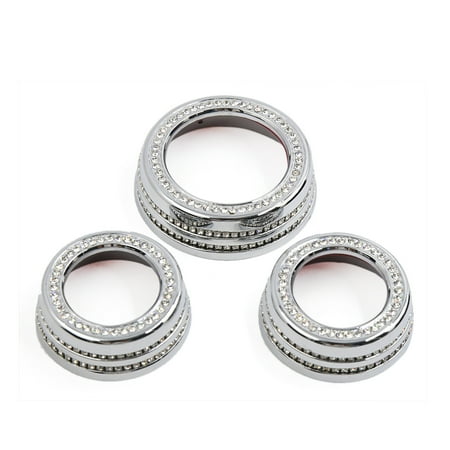 Climate Control Knobs - 3 in 1 Silver Tone Climate Control Knob Decor Ring Kit for F55 F56 F54