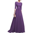 thumbnail image 1 of Faldas largas Vestido de noche Amazon Gasa Vestido de noche Vestido largo Tallas grandes Mujer s (Púrpura L) Cgtredaw Púrpura T L para Mujer, 1 of 1