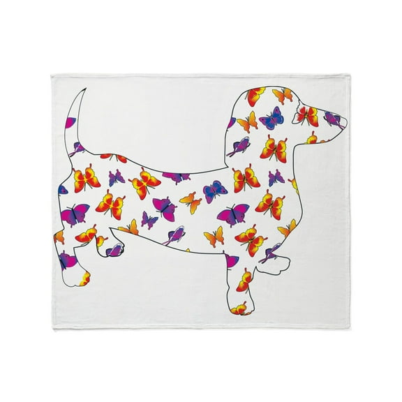 CafePress - Butterfly Doxie Dachshund Throw Blanket - Soft Fleece Throw Blanket, 50"x60" for All Ages