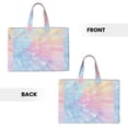 thumbnail image 4 of Handbag File Bag 15×10.6in Large Capacity Double Pocket Designed For Work Travel Travel Shopping Gray Tie-Dye Background Rainbow Colors_4, 4 of 8