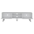 thumbnail image 4 of JERFIT Modern TV Stand with 2 Storage Drawers & Open Shelves for 55 Inch TV, White Wood Entertainment Center with Cable Management Holes, 4 of 7