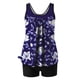 thumbnail image 4 of Trajes de baño tankini para mujer Trajes de baño de dos piezas con espalda de tiras y estampado conservador para mujer Traje de baño de dos piezas para mujer, 4 of 5