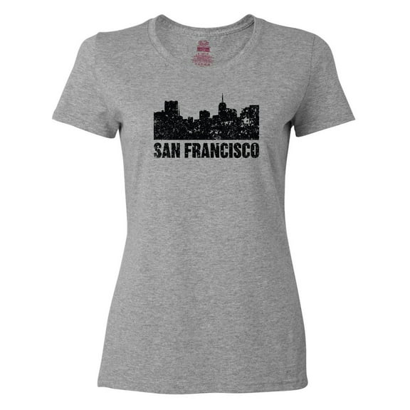 Inktastic San Francisco Skyline with Grunge Women's T-Shirt