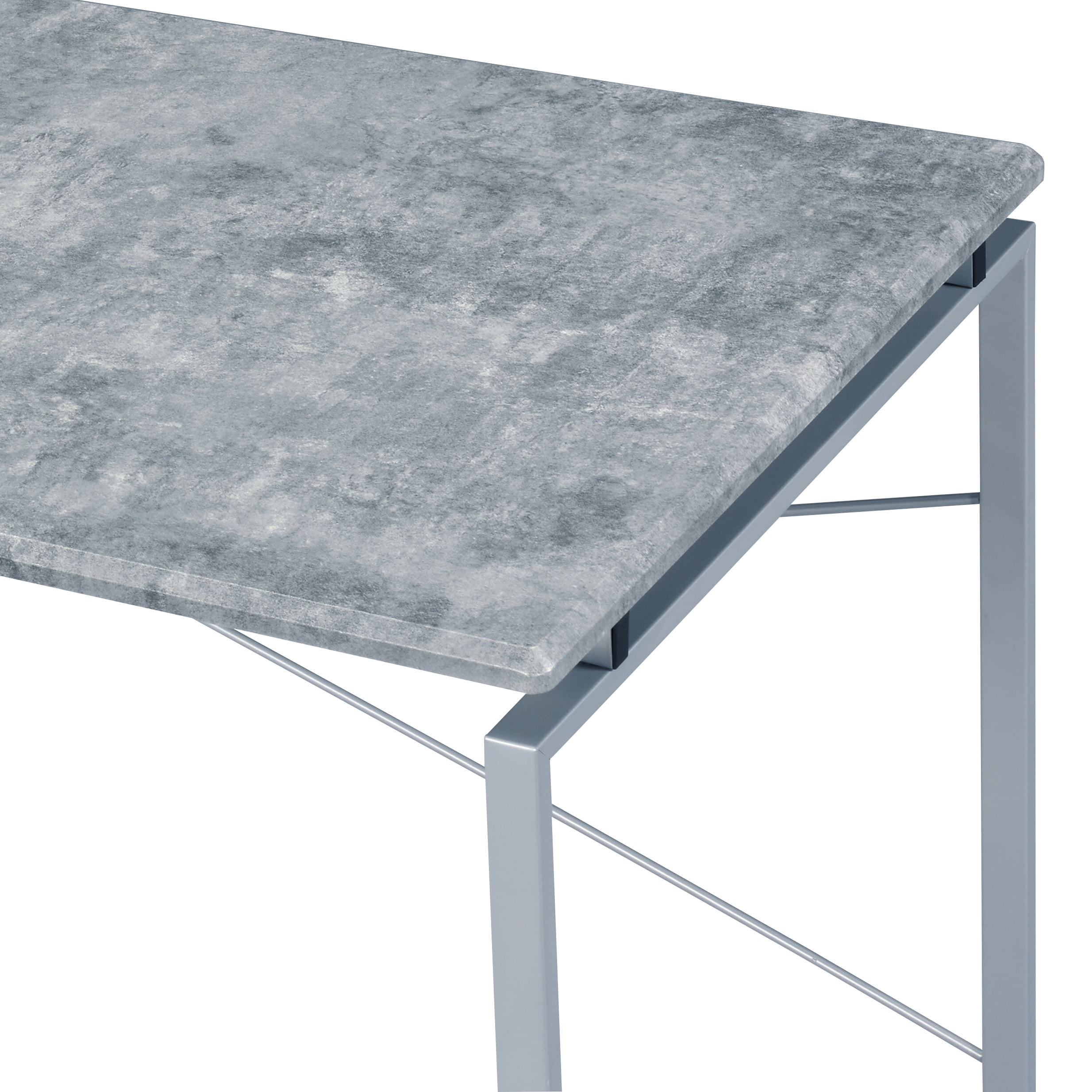 Jurgen Faux Concrete & Silver Finish Writing Desk