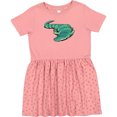 thumbnail image 3 of Inktastic Cute Sleepy Alligator Green Alligator Design Girls Toddler Dress, 3 of 5