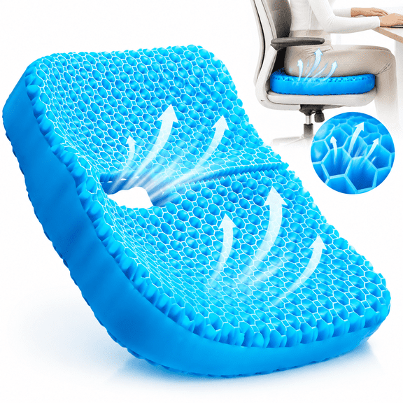 MediGel Tailbone Cushion,Seat Cushion, Thick Honeycomb Gel Seat Cushion, Designed for Long Sitting, for Office Chair, Car & Wheelchair