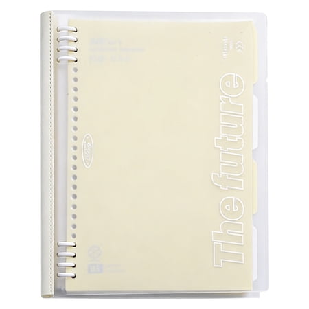 1 Pc Loose Notebook with Flat Lay Detachable Lined Page Flex Refillable Notebook Ruled Paper Binder with Divider for Office Planning Journaling Travel Notes 8.62x10.71 Inch Yellow