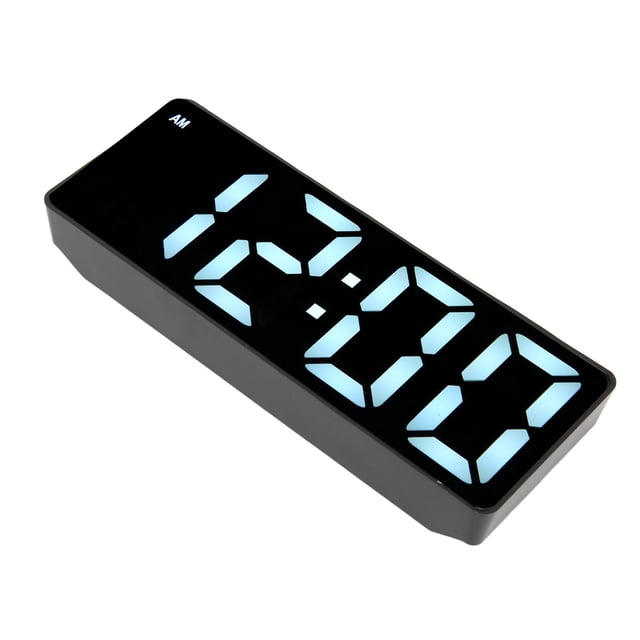 Reloj despertador digital multifunción con pantalla grande, estilo moderno, pantalla de temperatura, reloj con espejo LED para el hogar y el dormitorio