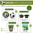thumbnail image 2 of Soccer Party Supplies (110+ Pieces for 16 Guests!), Soccer Birthday Party Kit, Futbol Tableware Decorations, Party Pack, 2 of 9