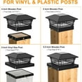 thumbnail image 3 of Minpea Solar Post Cap Lights Outdoor 8Pack [LED Bulb, 2 Brightness Setting] Fence Post Solar Lights Waterproof for 4x4 5x5 or 5.5x5.5 Wood Posts, Warm Bright Bulb Lighting for Garden Deck Yard, 3 of 7