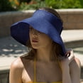 thumbnail image 2 of Fashion Women's and Girl's roll-up Summer Bow Tie Straw Visor Sun Hat, 2 of 6