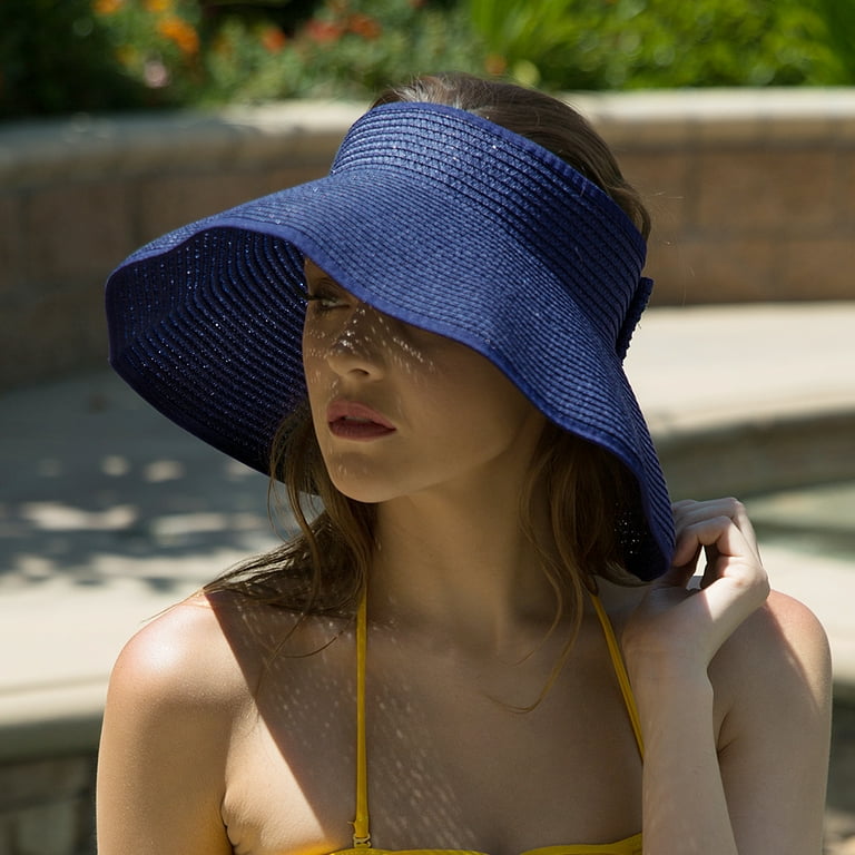 Aerusi women's Girls Straw Visor Sun Hat Lightweight Stylish