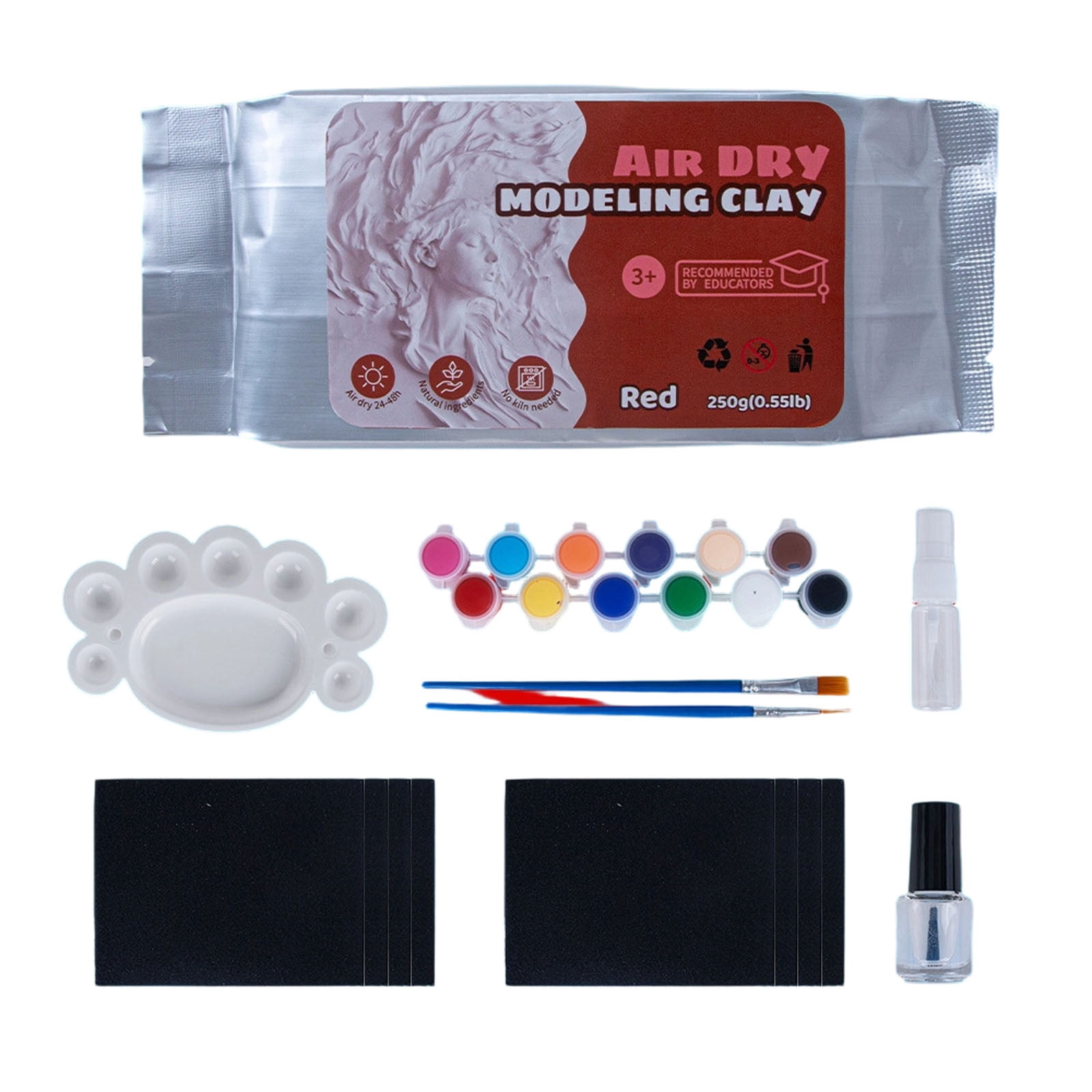 Air Dry Modeling Clay Kit, No-Bake Sculpting Clay Set with Tools, Paint, and Sealant, Non-Toxic DIY Craft Kit for Sculpting, Modeling, and Art Projects, Complete Clay Art Supplies for Hobbyists