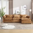 thumbnail image 5 of United We Win 112 Inch Oversized L Shaped Sectional Sofa for Living Room, Modern Chenille Cloud Couch with Removable Ottoman, Modular Sleeper Couch with Memory Foam, 5 of 9