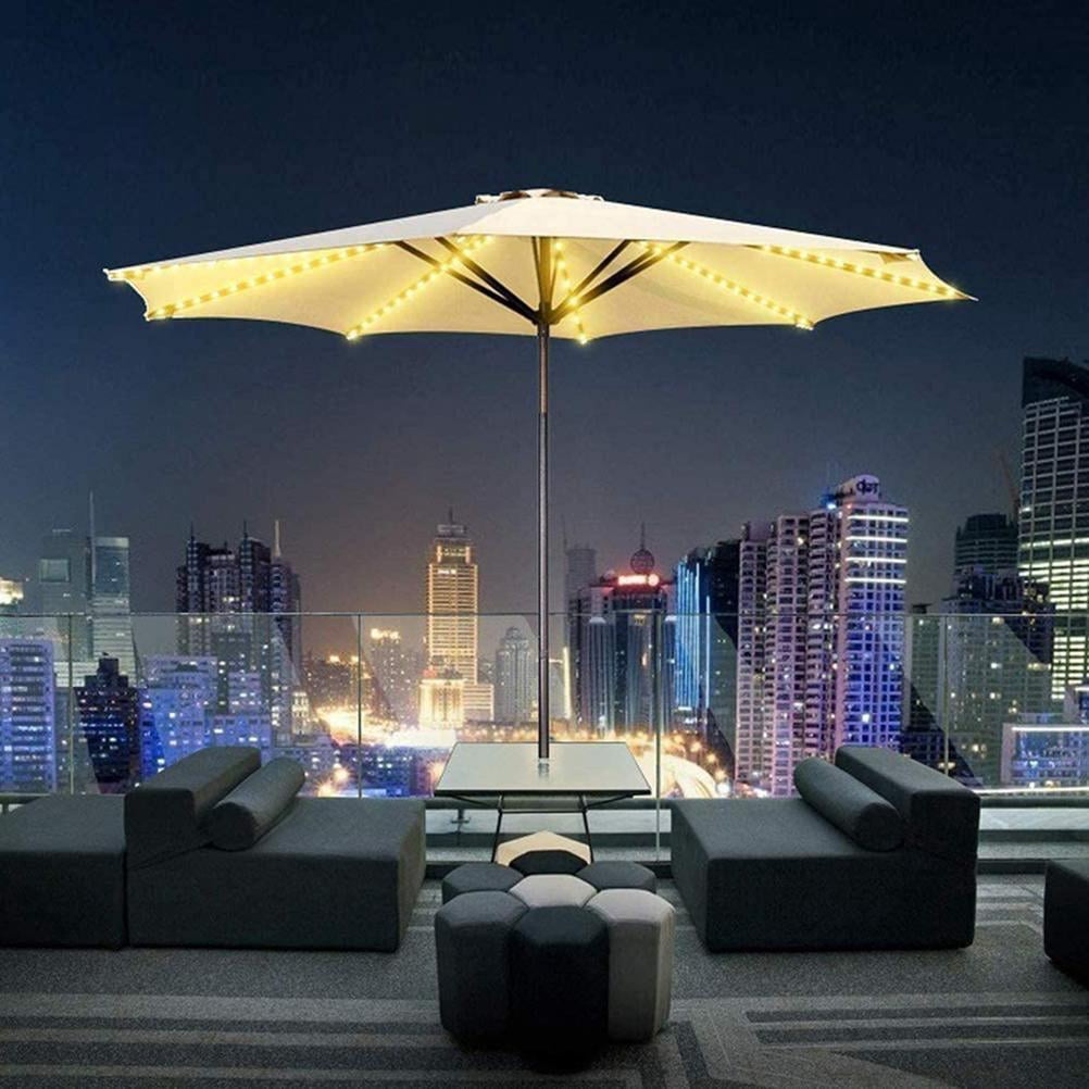 Guirlande Solaire Pour Parapluie 104 LED - 8 Modes Télécommande - Étanche IP65 - Pour Jardin, Terrasse, Plage
