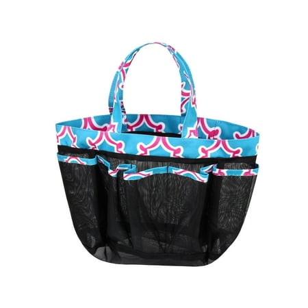 Lightweight Mesh Shower Cad Bag By Zodaca Quick Dry 7 Pocket Lightweight Mesh Shower Cad Bag By Zodaca Quick Dry 7 Pocket Toiletry Bath Organizer Carry Tote For Gym Camping Crafting Blue Quatrefoil