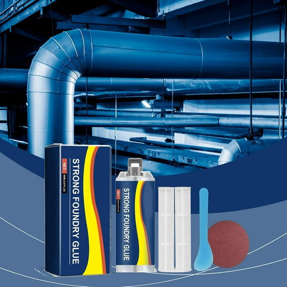 Strong Foundry Glue 85ml – High-Temperature Metal Repair Adhesive for Iron & Steel Casting, Tanks & Plumbing, Heat Resistant up to 285°C (545°F), Fast-Setting Epoxy, Drillable & Sandable Industrial B