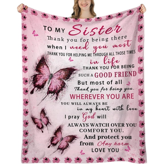 Sister Blankets from Sister, Sister Birthday Gifts Butterfly, Sister Gifts, Birthday Gifts for Sister, Gifts for Sister, Sisters Gifts from Sister, Sister Gifts for Christmas, Sister Blanket