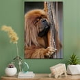 thumbnail image 2 of Tibetan Mastiff Cute Dog Harp Stretched Canvas Size 8x12 – Retro Tibetan Mastiff Dog Batter in Action With Harp for Themed Living Room, 2 of 5