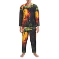 thumbnail image 3 of Hirioo Hawaiian Style Bald Eagle for Men's Pajama Sets 2 Piece Pjs Men's Long-Sleeved Pajama Set Button Down Sleepwear,S-XXL-Medium, 3 of 7