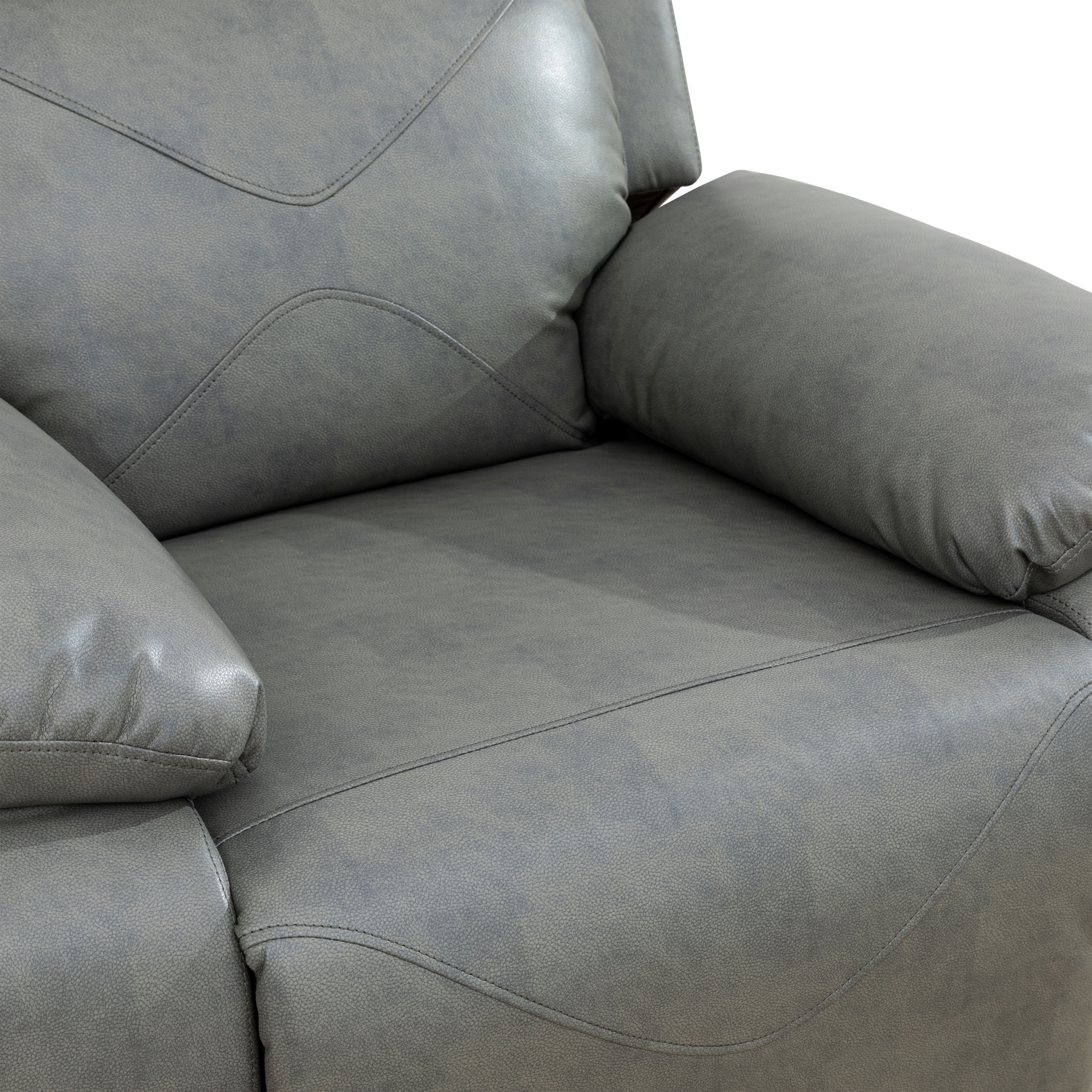 MAYEERTY Electric Recliner Chair, Breathable Leather Sofa with LED Lights for Living Room Bedroom