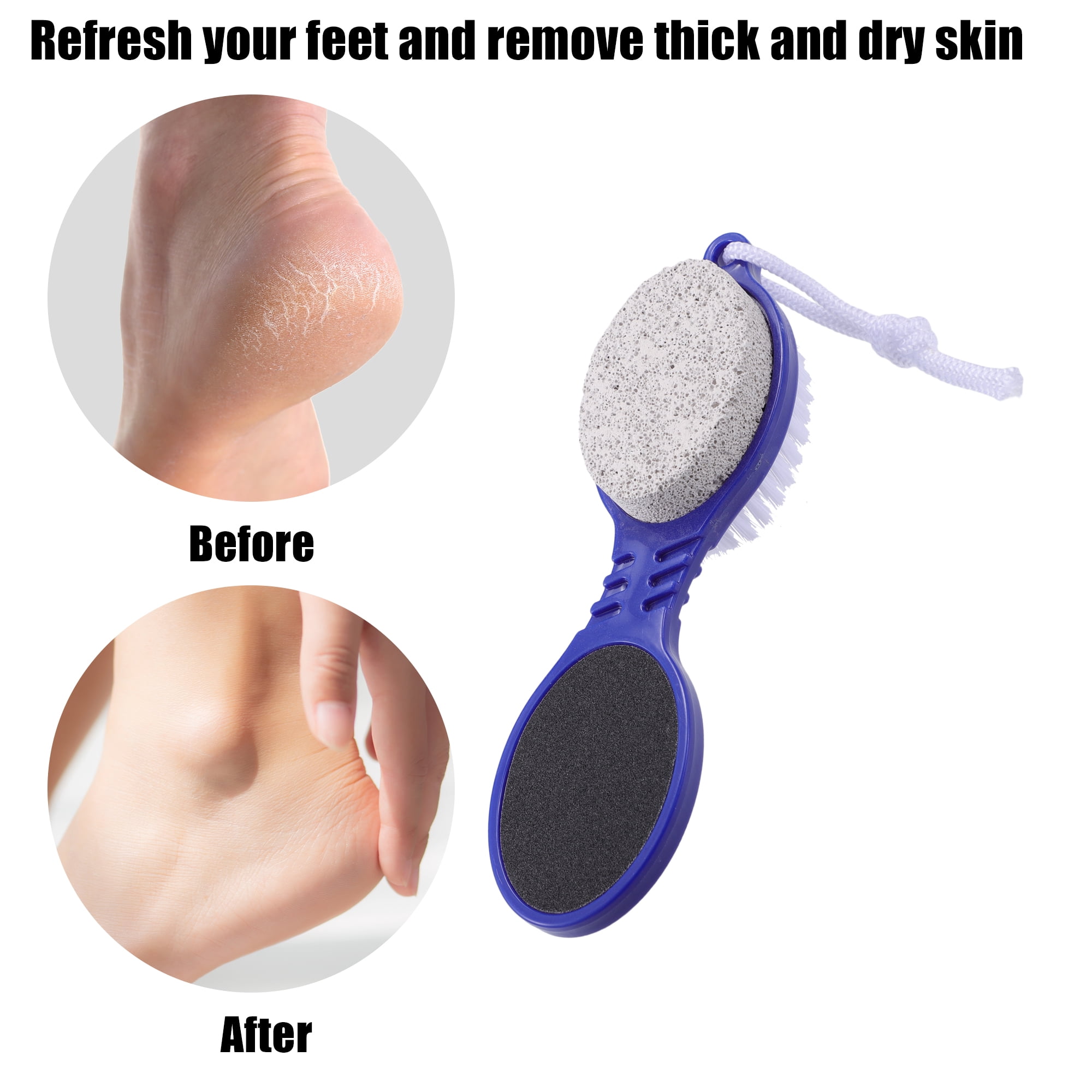 Unique Bargains 1 Pc Multi Purpose Foot File with Foot Scrubber Pumice Stone Foot Rasp Blue