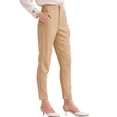 thumbnail image 4 of INSPIRE CHIC Pantalones Largos de Oficina Casual de Cintura Alta para Mujeres con Bolsillos XL Caqui, 4 of 6