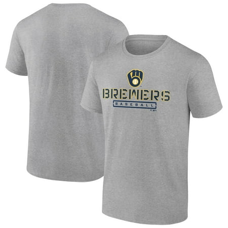 Men s Heather Gray Milwaukee Brewers Evanston Stencil T-Shirt
