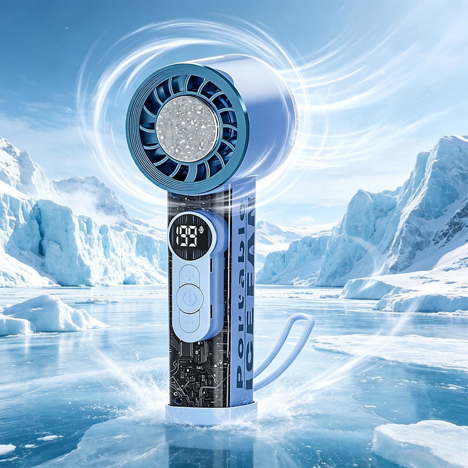 Desktop Air Cooler Fan With Spray Mist Cooling System 6 Speed Digital Display Oscillating Fan Ice Cooling Large Water Tank Strong Wind Rapid Cooling Relief, For Home Office Bedroom Summer Use