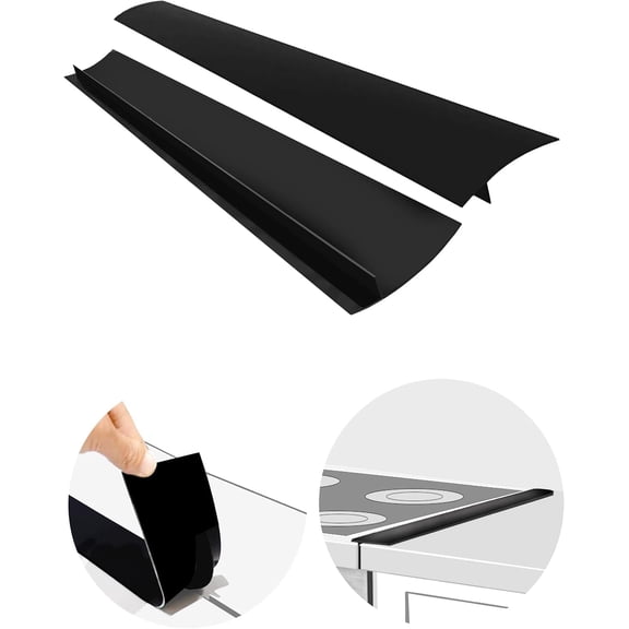 Stove Gap Covers (2 Pack), Heat Resistant and Dishwasher Safe Silicone Stove Counter Gap Cover, Reusable Range Opening Filler for Range and Counter Used for Spills in Kitchen, Cooker Side Guards