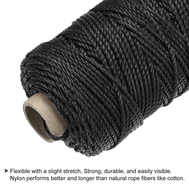 Uxcell Twisted Nylon Mason Line Black 100M/109 Yard 2MM Dia for DIY  Projects 