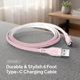 thumbnail image 2 of Powertek USB-A to USB-C Two-Tone Pastel Fast Charge Cable, 6 ft, Pink, 2 of 7