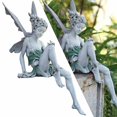 thumbnail image 5 of Estatua de hada sentada, decoración de jardín, artesanía de resina para decoración de jardín paisajístico, 5 of 5