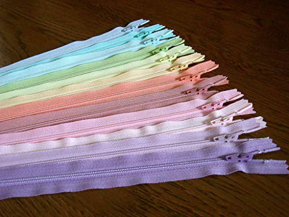14 Inch Assortment of Pastel Colors YKK Zippers Number 3