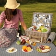 thumbnail image 4 of Cesta de Picnic G GOOD GAIN para 2 con Manta y Bolsa para Vino Gris, 4 of 6