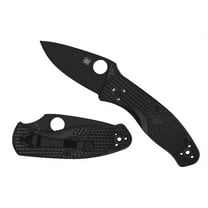 Spyderco C136PBBK Black Plain Edge Clip Point Stainless Steel Folding Knife