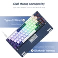 thumbnail image 5 of CQ63 60% Compact RGB Wireless Mechanical Gaming Keyboard, Bluetooth 5.0, Blue Switches, Wired Keyboard 63 Keys for PC Tablet Laptop Cell Phone, White Blue, 5 of 8