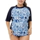 thumbnail image 1 of Camiseta de natación para mujer, talla grande, manga corta, traje de baño, camiseta de entrenamiento, 1 of 7