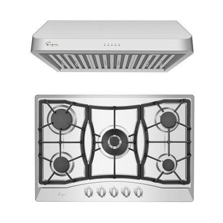 Empava  2 Piece Kitchen Appliances Packages Including 30   Gas Cooktop and 36   Under Cabinet Range Hood  EMPV-30GC21-36RH02