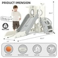 thumbnail image 4 of XJD 7-in-1 Toddler Slide for 1-3 Years Old, Indoor & Outdoor Kids Plastic Slide with Basketball Hoop & Upgraded Golf Game, Gray, 4 of 9