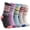 B, variant on Womens Mid Calf Socks Thick Warm Knit Winter Casual Crew Socks With Cross Floral Geometric Pattern 5 Pairs