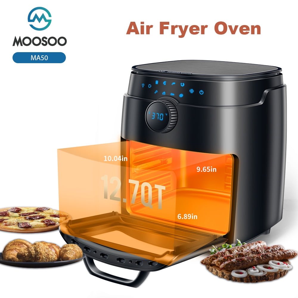 Moosoo 12.7 Quart Digital Air Fryer Toaster Oven 1700W, Black