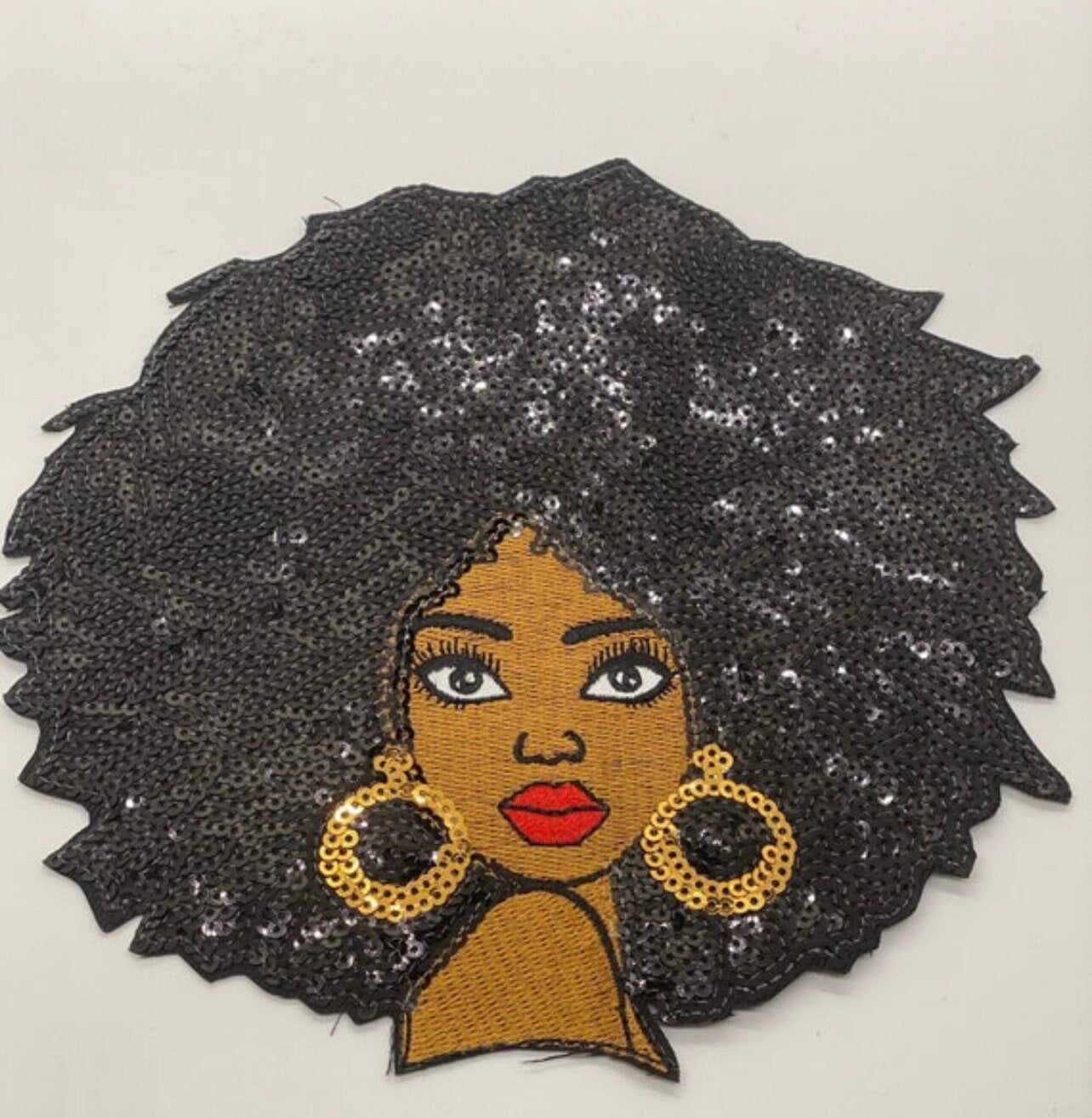 Prideful Patchez, Sassy Patch, Sequin Patch, Afro Patch, Embroidery Patch, Sequins, Iron on Patch, Sew on Patch